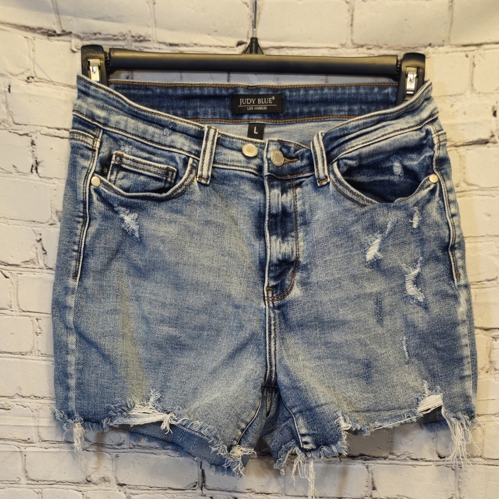 Judy Blue Classic Blue Distressed Jean Shorts
